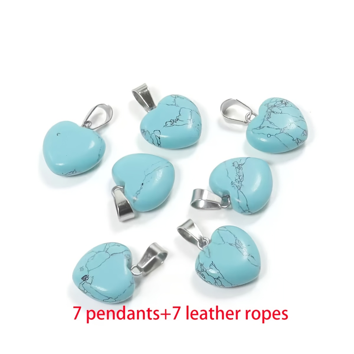 Natural Stone Heart-Shaped Pendant Set for DIY